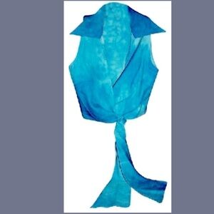 Jean Halter Top Cropped Wrap Top, Sleeveless with Long Wrap, quality vintage